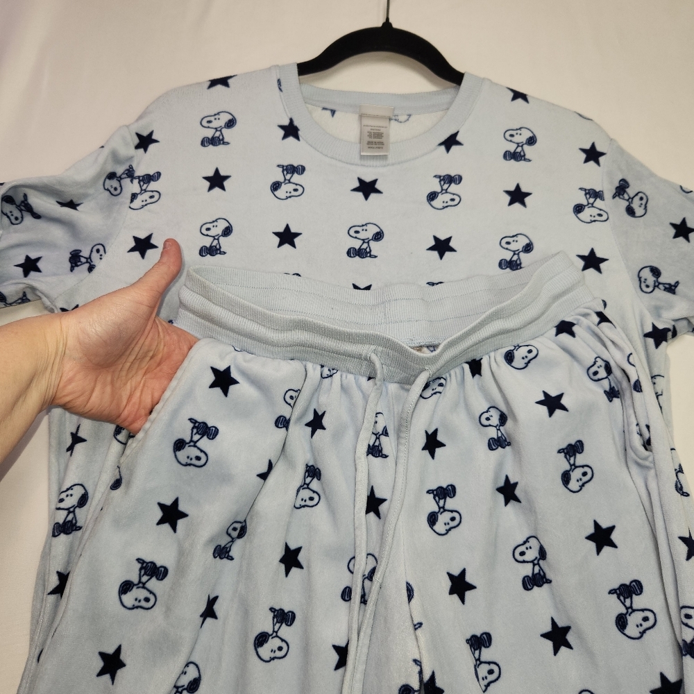 ⭐️Peanuts Snoopy Super Soft Blue Pajama Set Size Small - NWOT - Picture 5 of 9